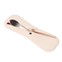 Étui pour pinceaux de maquillage en silicone, boîte de rangement cosmétique portable, organiseur, trousse de maquillage de voyage