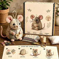 Articles de décoration pour la maison à faire soi-même avec des figurines de souris en tissu tissé à la main