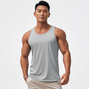 Summer <b>Mens</b> Muscle Fit Tank <b>Top</b> Spandex/Cotton Lightweight Soft Fabric Breathable Quick Dry Comfortable Eco-Friendly Fitness - Product Image 1