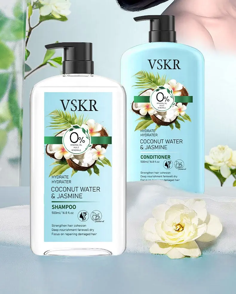 Schlussverkauf Großhandel 100 % Bio-Tiefenreinigung Kokosnuss Shampoo Conditioner Haarpflege-Set Proben kostenlos