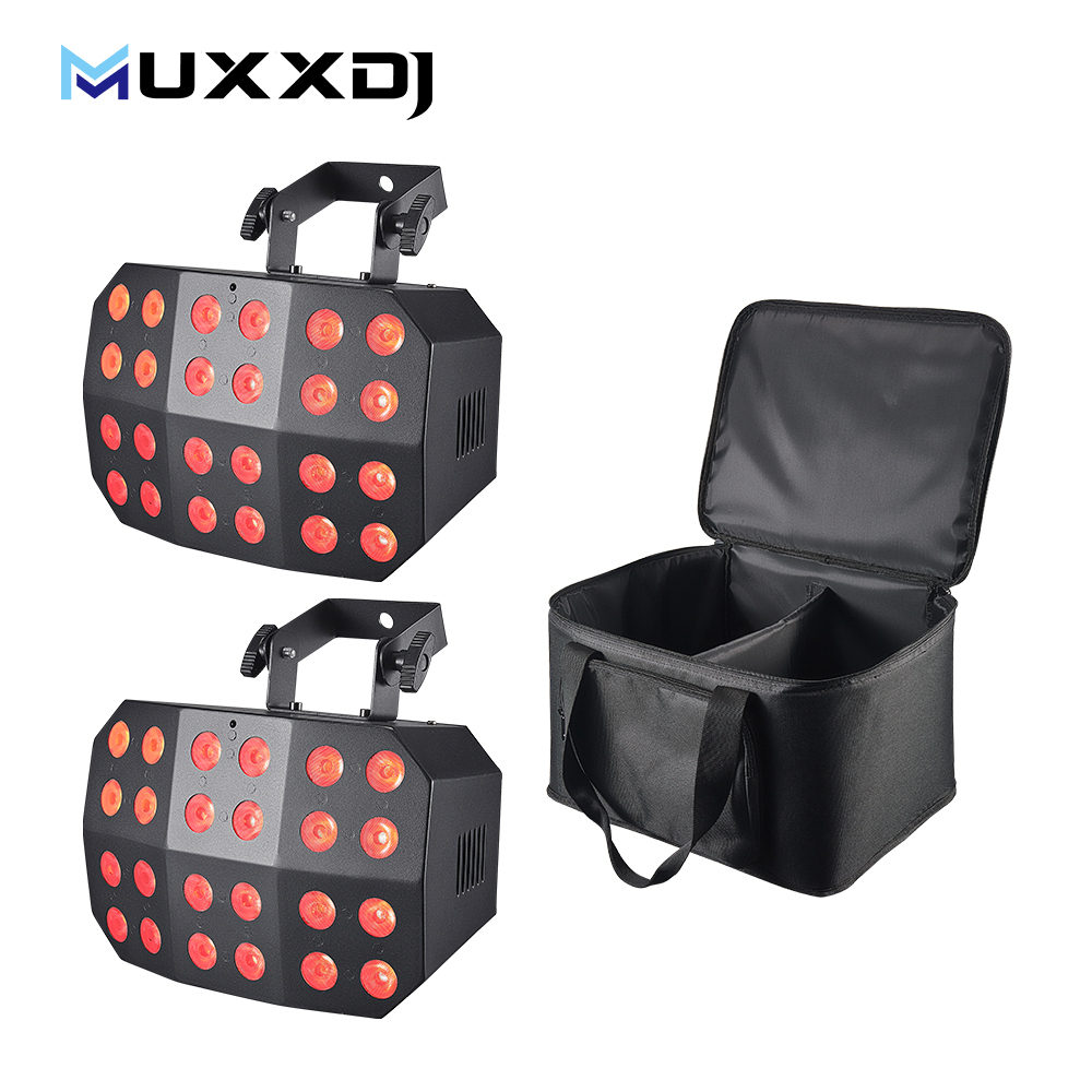 2PCS with Bag 24*12W RGBWA+UV Spider Wash Led Club Light Battery Wireless DMX512 Stage Wash Light Bar Disco DJ Lighting