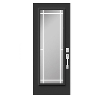 Portes d'entrée chinoises à bas prix, entièrement vitrées, en fibre de verre, pré-montées pour maisons