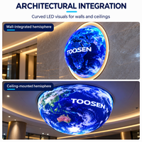 Layar LED Definisi Tinggi TOOSEN Full Sphere P1.5 P2 P2.5 Video Wall LED Indoor untuk Planetarium dan Pameran Edukasi