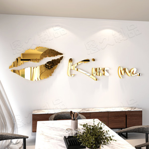 Autocollants muraux décoratifs 3D en acrylique « Lip Kiss Me » pour la maison, le salon, la <span class=keywords><strong>chambre</strong></span>, la salle à manger, l'entrée – Vente en gros usine - Product Image 1