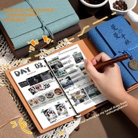Carnet rétro multifonctionnel à reliure rigide en similicuir, format A6, 80 feuilles, bloc-notes à feuilles mobiles, personnalisable, portable