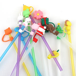 ที่ครอบหลอดซิลิโคนรูปทรงน่ารักกันฝุ่นแบบพกพาไม่ใช้ซ้ำได้สำหรับหลอดดูดอุปกรณ์เสริมสำหรับบาร์ - Product Image 4