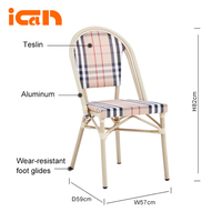 Chaises de bistrot tressées pour restaurant extérieur, balcon, jardin, pour repas en plein air