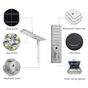 Lampadaire solaire LED intégré <span class=keywords><strong>tout</strong></span>-en-un, autonome, étanche IP65, 200W, 300W, 400W, 500W, pour extérieur - Product Image 4