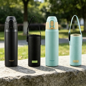PINKAH - Termo Personalizado de Acero Inoxidable de Doble Pared, 500 ml (17 oz), con Pajita, Botella de Agua, Taza, con Bolsa para Viajes al Aire Libre - Product Image 1