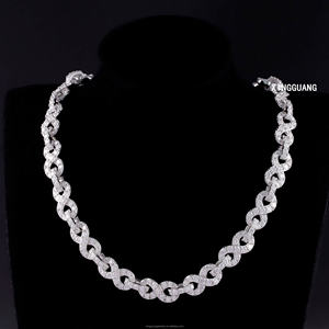RTS 100% Pass Tester catena infinita VVS Moissanite diamante 13mm in argento Sterling a catena Rapper <span class=keywords><strong>collana</strong></span> Hip Hop moda - Product Image 2