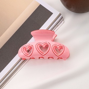 Pince à cheveux en alliage en forme de cœur creux YT, style japonais et coréen, avec blocs de couleur doux, accessoires capillaires pour femmes, usage quotidien - Product Image 5