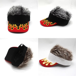 Custom Logo Wholesale Visor Cap <b>Wig</b> Spiked Adjustable Baseball Cap Sun Hats with Spiked Hair <b>for</b> <b>Mens</b> - Product Image 2