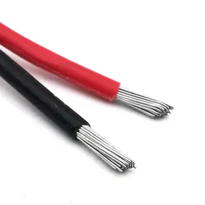 Alta calidad 2*4mm doble núcleo de cobre cable solar DC PV cable eléctrico panel solar XLPE cable