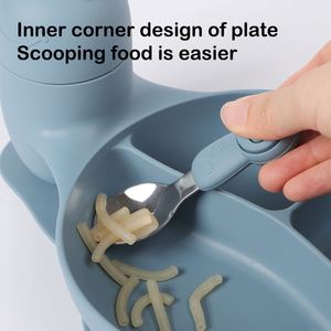 Es-Pro Nouveaux produits de sécurité au design innovant, vaisselle en silicone de qualité alimentaire, produit d'alimentation, assiette à ventouse en silicone avec fourchette et cuillère - Product Image 5