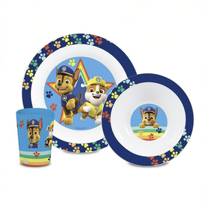 Ensemble de vaisselle pour enfants Paw Patrol, 3 pièces, <span class=keywords><strong>assiette</strong></span>, bol, tasse, <span class=keywords><strong>plastique</strong></span> sans BPA, design de dessin animé pour enfants - Product Image 3