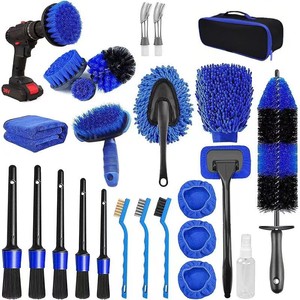 Kit de brosses de lavage et de detailing automobile 25 pièces – Ensemble professionnel d'entretien et de nettoyage pour voitures - Product Image 1