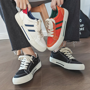 2024 mùa xuân và mùa thu bẩn màu cam Thích hợp Giày vải nam giày thể thao thoáng khí hợp thời trang vài đôi giày giản dị bán buôn - Product Image 5