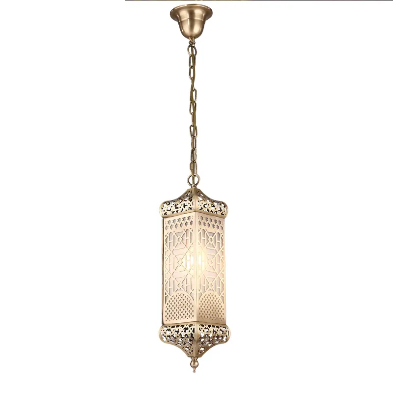 Modern Luxury Copper Chandelier Living Room Hollow-out Carved Lamp Cafe Pendant Lighting Creative Dining Lamp