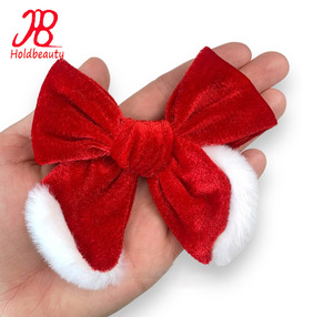 New Giáng Sinh Nhung Santa Kỳ Nghỉ Tay-Gắn Cung Clip Pigtail Cung Nylon Headband - Product Image 2
