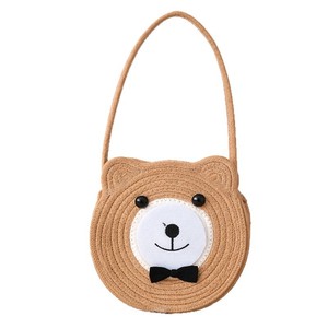 Bolsos de paja, bolsos coreanos tejidos para niños, bolsos de playa, bolsos de mano, lindos bolsos de punto, comercio electrónico transfronterizo. - Product Image 5