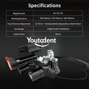 Occhiali Ingrandenti Dentali Elettrici Ergonomici con Attrazione Magnetica, Lenti Ottiche Sostituibili 4X 5X 6X, Lampada Wireless - Product Image 3