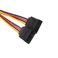 Cable Sata de 20 cm, 4 pines IDE Molex a 2 ATA SATA, Conector de fuente de alimentación Y divisor de Cable de extensión de disco duro # BL5