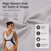Tela Elástica de Poliéster y Spandex de Punto Liso de Alta Elasticidad para Ropa de Baile, Trajes de Gimnasia y Ropa de Práctica para Niñas