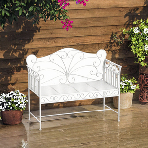 Zhongpin Butterfly Shape Iron Black Modern Outdoor <b>Garden</b> <b>Bench</b>-Durable Eco-Friendly 2-Seater <b>Metal</b> Furniture -for Patio & Park - Product Image 2