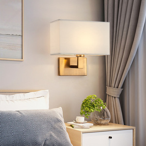 Lampade da Parete LED Moderne Semplici in Stile Americano, Controllo Touch, Luce Bianca Calda 3000K, Struttura in Ferro, Paralume in Tessuto, Dimmerabili, Alto CRI - Product Image 1