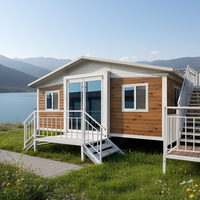 Maison conteneur élégante de 2 à 4 chambres, maison modulaire préfabriquée avec panneaux solaires pour boutique éphémère, magasin mobile et usage commercial