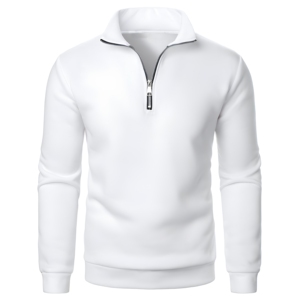 Pullover à col quart zippé en molleton de coton, coupe ample et décontractée, style streetwear, pour les marques américaines. - Product Image 1