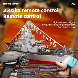 Modèle de navire de guerre militaire RC 2,4G 1:390, bateau de simulation à grande vitesse, jouet aquatique pour enfants - Product Image 4