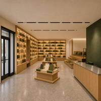 Conception de Magasin Complet : Étagère de Présentation pour Librairie en Bois de Chêne Massif, Rayonnage du Sol au Plafond, Zone de Lecture avec Sièges Étagés, Aménagement de Magasin