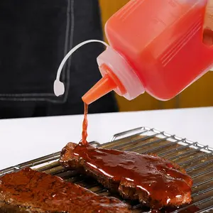 Garrafa reutilizável portátil para alimentos, recipiente para espremer óleo de ketchup, garrafa de tempero para uso interno e externo