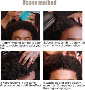 2024 nouveau produit luxe torsion Styler brosse à cheveux Durable lavable <span class=keywords><strong>Afro</strong></span> Curl éponge pour idéal bouclés 4C cheveux barbiers et usage quotidien - Product Image 5