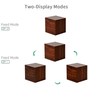 Réveil numérique LED moderne en bois, mini horloge de chevet carrée, cadeau promotionnel personnalisable avec logo - Product Image 4