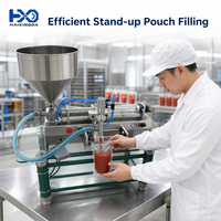 Machine de remplissage pneumatique professionnelle inégalée pour les besoins de scellage précis des sachets souples de sauces et de boissons de qualité alimentaire