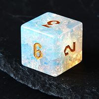 1 pièce de dés en pierre de cristal polyédrique, jaspe beige naturel, écologique, fait main, pour DND, Dungeons & Dragons, RPG et jeux de société