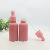 Rond 5ml 10ml 15ml 20ml 30ml 50ml 100ml 1 oz sérum cosmétique rose mat bouteilles d'huile essentielle personnalisées flacon compte-gouttes en verre