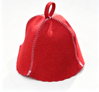 Chapeau en feutre de laine pour sauna avec boucle de suspension, chapeau pratique pour banya, accessoire de sauna pour la vente en gros
