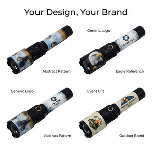 Corporate/Personal Gift Customize Freely 20W White Laser <b>LED</b> Flashlight <b>Rechargeable</b> 5000mAh Power Bank SOS IP45 Outdoor Torch - Product Image 1