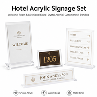 Support de signalétique d'hôtel en acrylique transparent, avec logo personnalisé, pour carte de bienvenue, présentoir de table ou de bureau, fabriqué en Chine