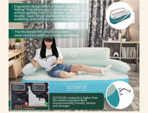 OUTAFUN屋外キャンプ用電動ポンプ内蔵PVCインフレータブルソファ2人乗りポータブルインフレータブルカウチエアソファ - Product Image 4