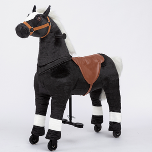 <span class=keywords><strong>Cavallo</strong></span> Nero <span class=keywords><strong>Cavalcabile</strong></span> in Peluche per Bambini e Adulti, Unisex, per Feste, con Materiali in Ferro e Peluche - Product Image 1