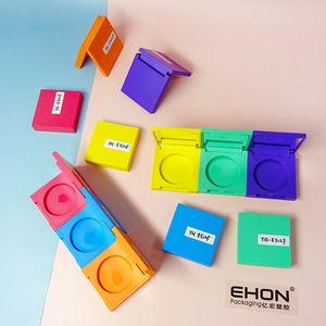 กล่องใส่เครื่องสำอางพลาสติกทรงสี่เหลี่ยม EHON รุ่น YH-E512F แบบพกพา พร้อมกระจก ขนาดเส้นผ่านศูนย์กลาง 36 มม. สีสันสดใส - Product Image 1