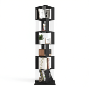 Estantería giratoria acrílica de 6 niveles, estantería de suelo simple y moderna para sala de estar, muebles para el hogar - Product Image 1