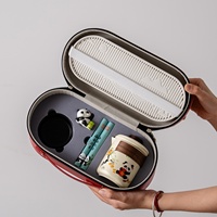 Ensemble cadeau d'affaires Anji Newell avec design panda, cadeau de conférence pour 3 à 5 personnes, ensemble de thé portable pour les réunions