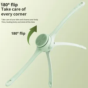 Dual Handle Electric <b>Shower</b> <b>Brush</b> with Battery Power Waterproof Design <b>for</b> Facial Exfoliation & <b>Back</b> Massage - Product Image 2