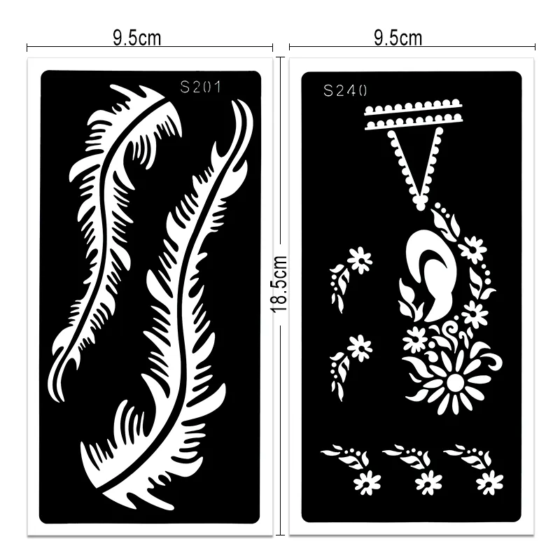 Hot Sell Design Körper kunst Malerei Blatt Henna Tattoo Schablone Palm Aufkleber