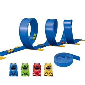 EPT 4-6M Flexible <strong>Race</strong> Track Toy <strong>Set</strong> with Metal Pull Back <strong>Cars</strong> Double/Triple Track <strong>Kids</strong> Racing Game for Boys - Product Image 1